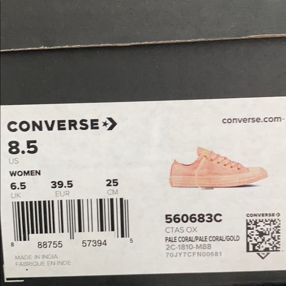 Converse Ctas Ox Canvas Pale Coral Women’s Sneaker - Picture 8 of 9